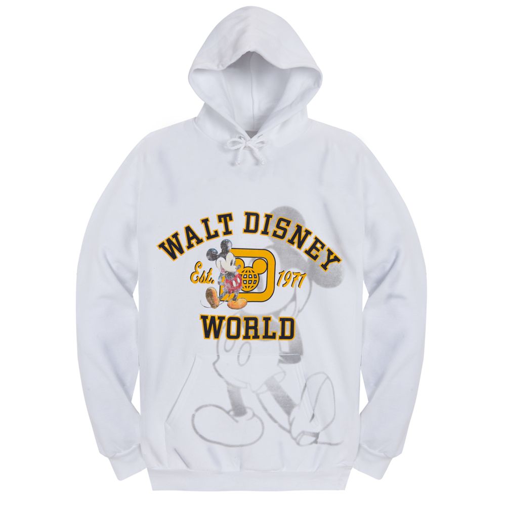 Hooded Fleece Walt Disney World Mickey Mouse Sweatshirt for Adults -- White