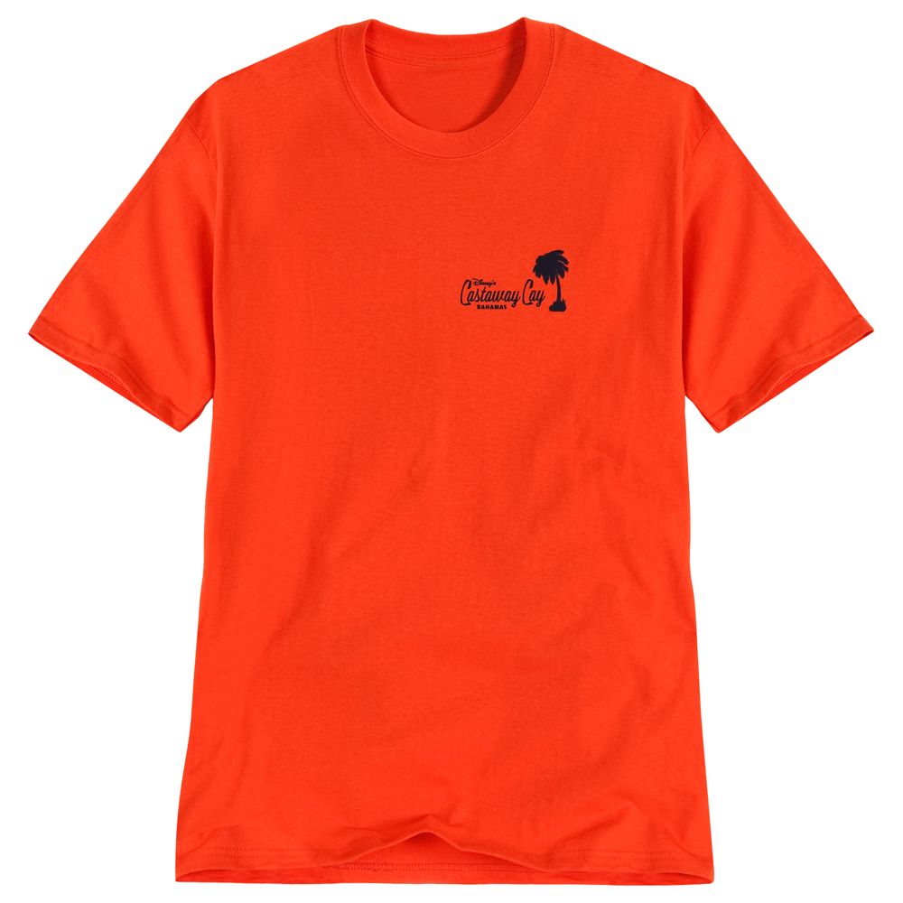 Disney Cruise Line Castaway Cay Mickey Tee for Men -- Orange