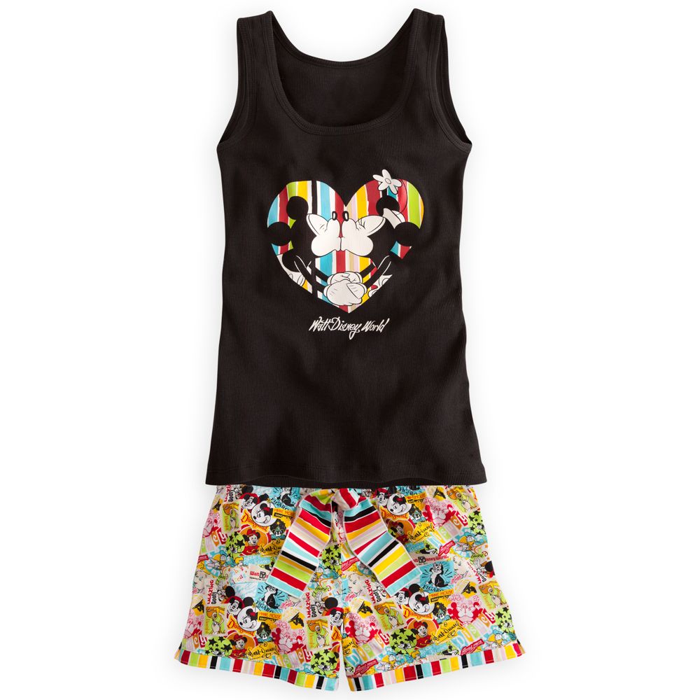 Mickey and Minnie Mouse Tank Tee and Shorts Set for Women