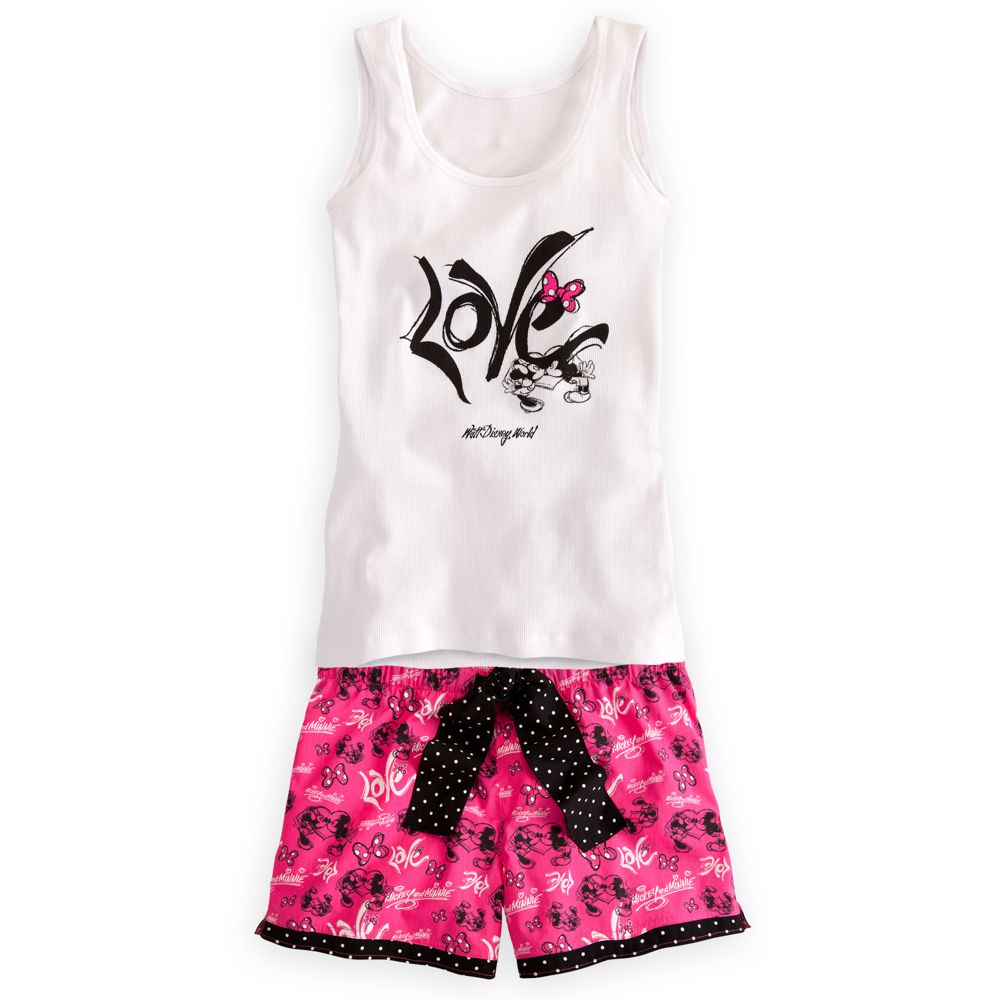 Mickey and Minnie Mouse Tank Tee and Shorts Set for Women