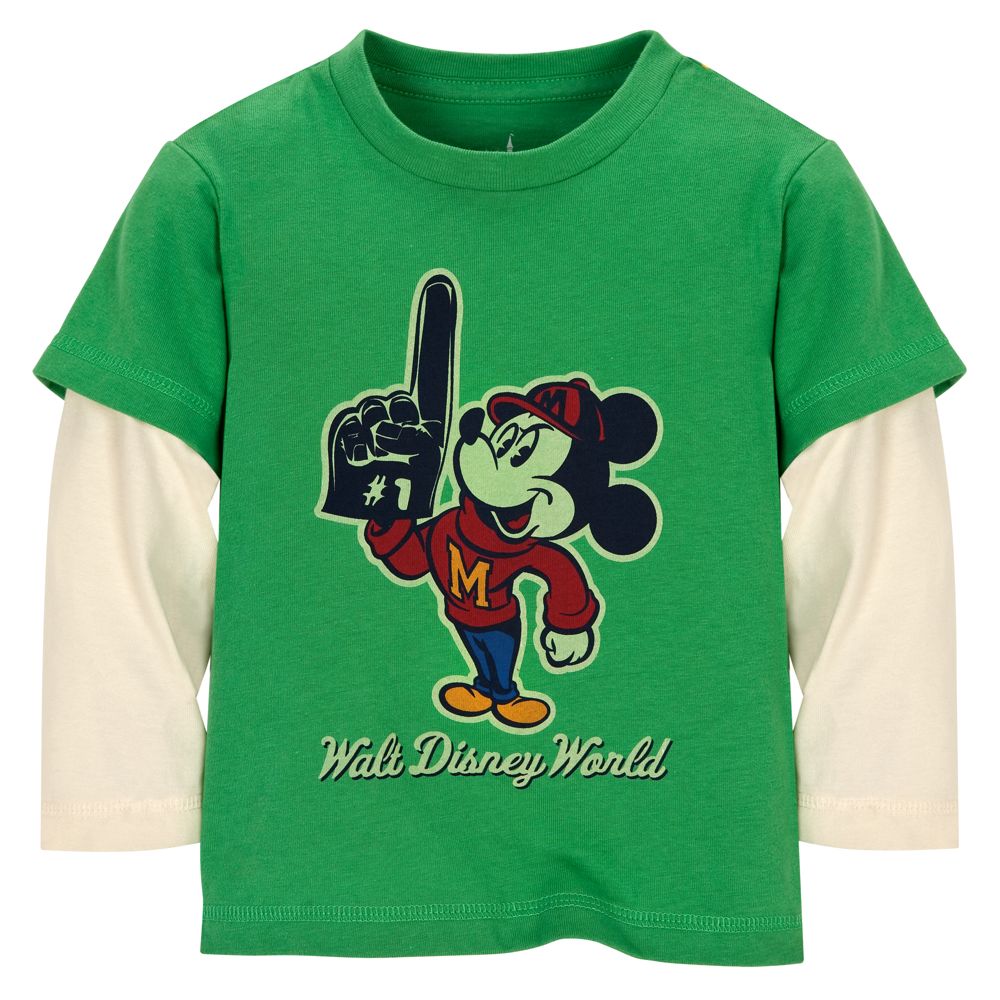 Double-Up Long Sleeve Mascot Mickey Mouse Tee for Toddler Boys