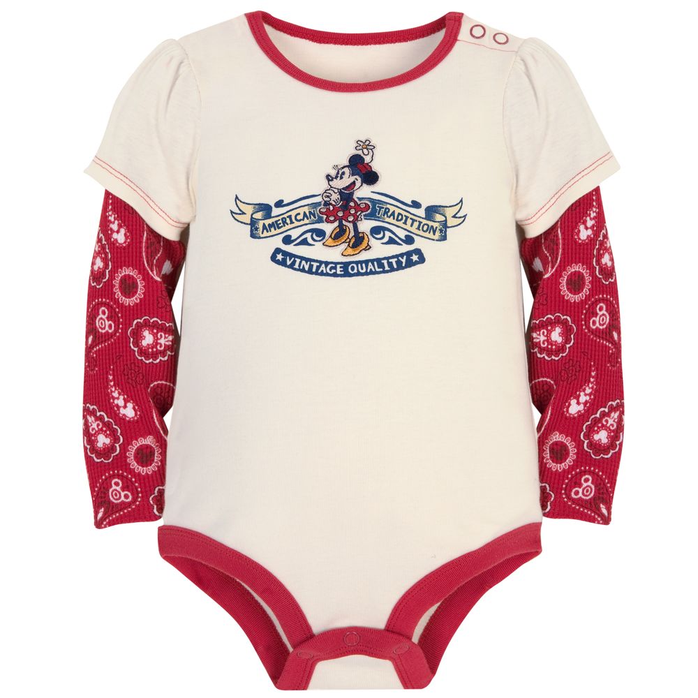 Double-Up Minnie Mouse Bodysuit for Toddler Girls