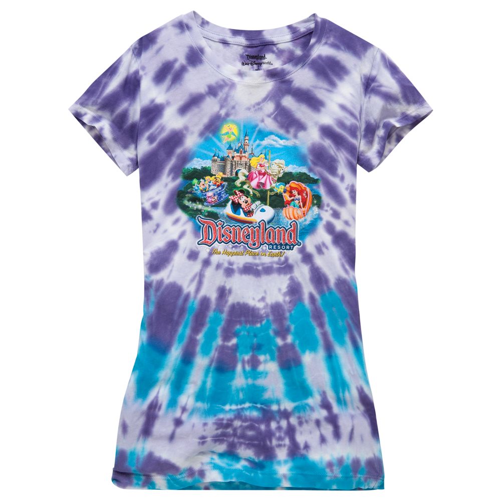 Tie-Dye Disney Storybook Attractions Disneyland Tee for Girls