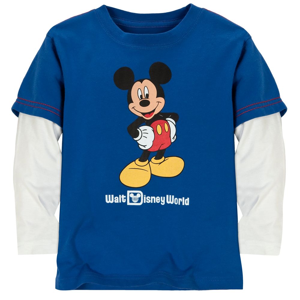 Double-Up Long Sleeve Walt Disney World Mickey Mouse Tee for Toddler Boys