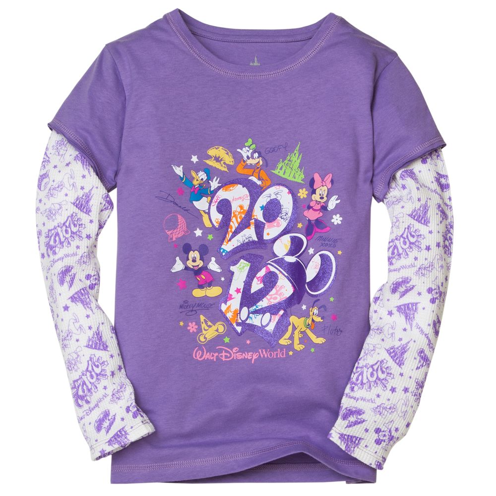 Double-Up Long Sleeve 2012 Walt Disney World Tee for Girls