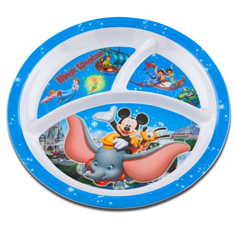 Disney Storybook Attractions Melamine Magic Kingdom Plate