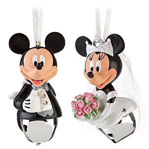Celebration Wedding Minnie and Mickey Mouse Ornament Set -- 2-Pc.