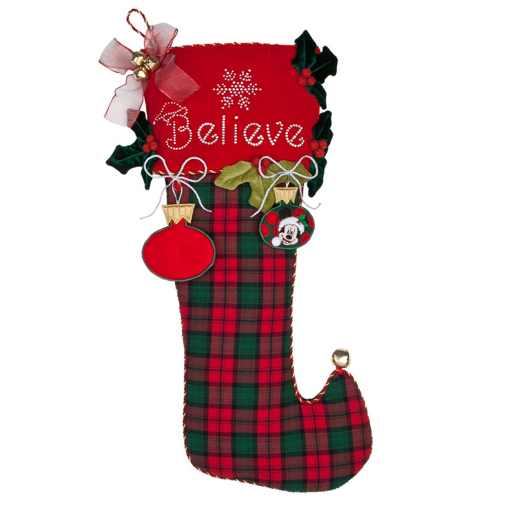 Jumbo Plush Santa Mickey Mouse Stocking