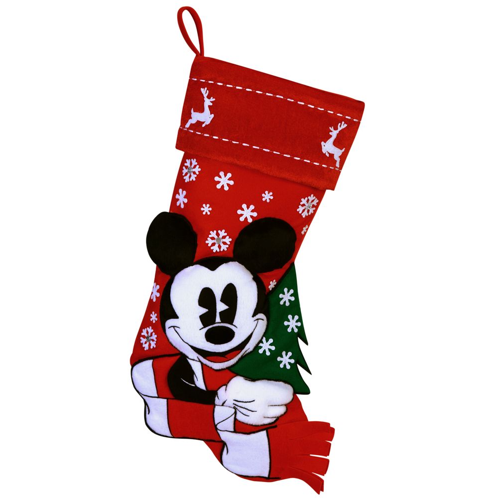 Red and White Holiday Mickey Mouse Stocking