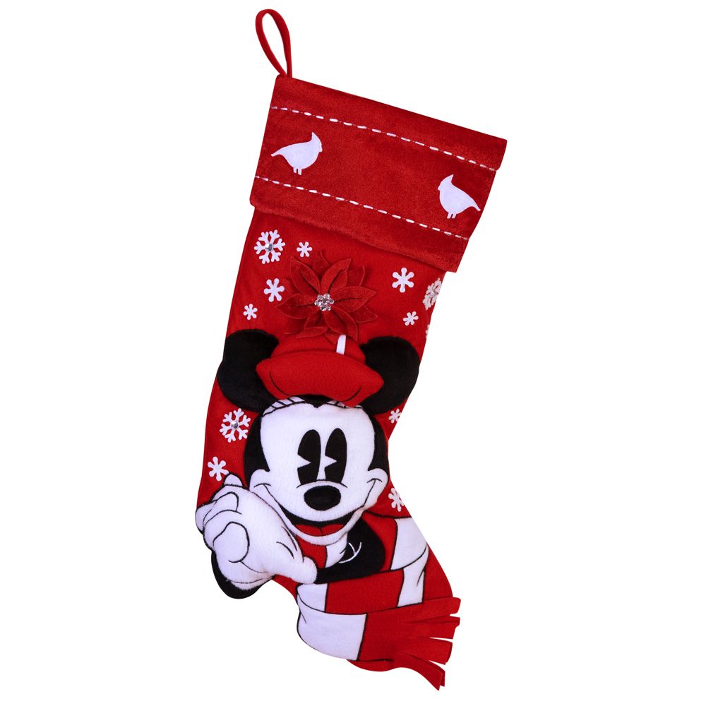 Red and White Holiday Minnie Mouse Stocking