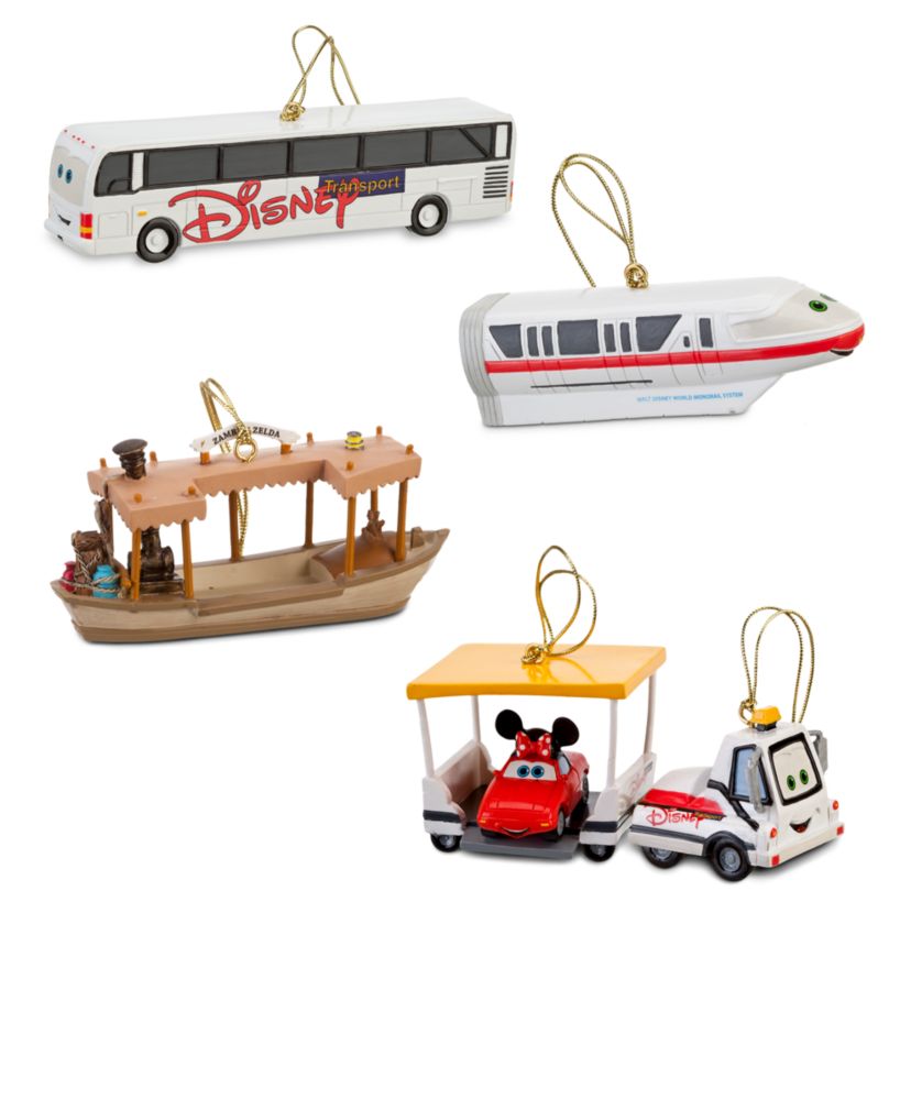 Disney Parks Transportation Vehicles Ornament Set -- 4-Pc