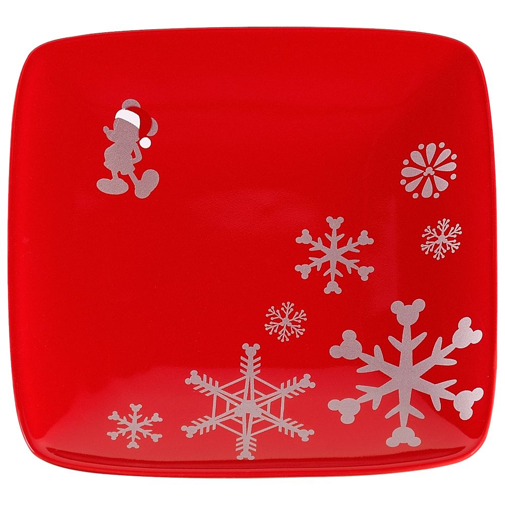 Red Santa Mickey Appetizer Plate