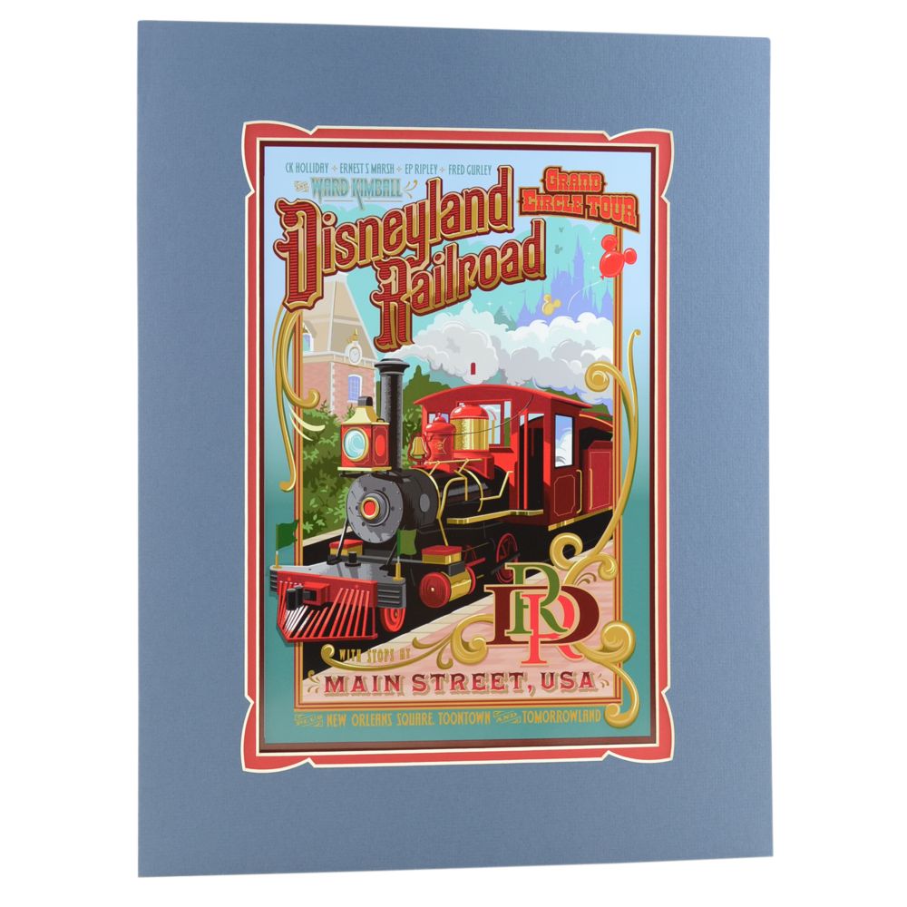Matted Disneyland Railroad Attraction Poster Print -- 18'' x 14''