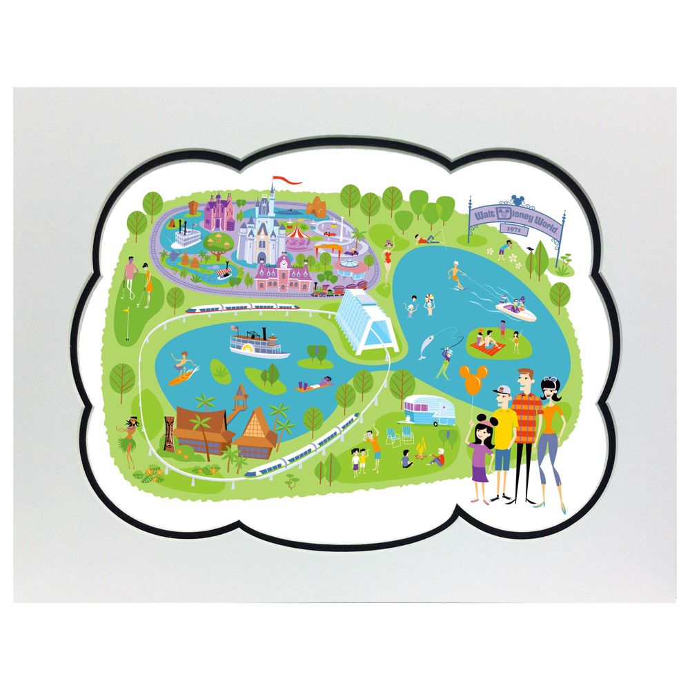 40th Anniversary Walt Disney World Map Deluxe Print by SHAG