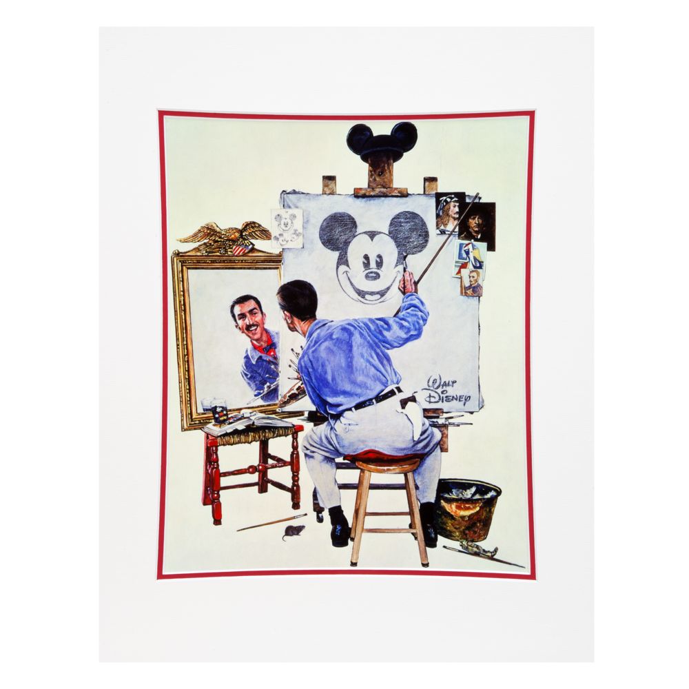 Walt Disney ''Triple Self Portrait'' Art Print by Charles Boyer