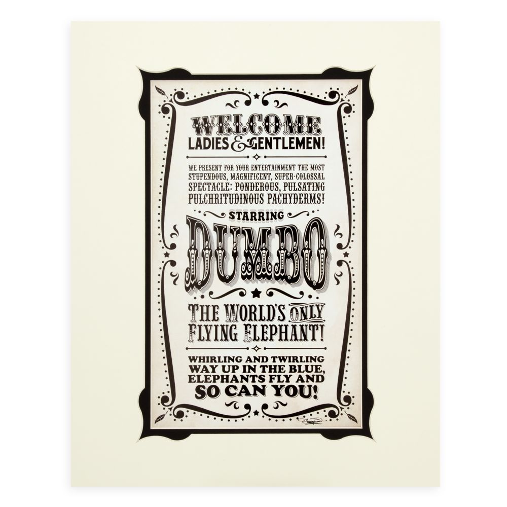 ''Dumbo the Flying Elephant'' Deluxe Print by Jeremy Fulton