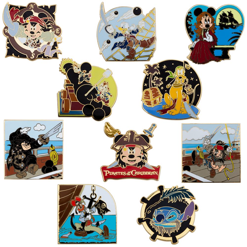Mickey and Friends Pirates of the Caribbean Mystery Pin Set -- 2-Pc.