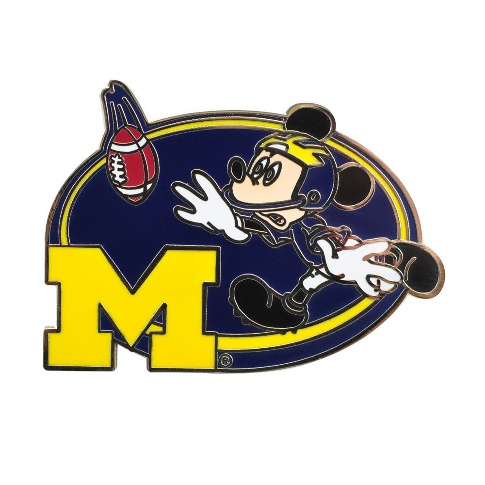 NCAA Football Michigan Mickey Mouse Pin
