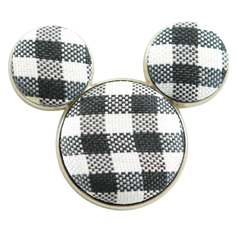 Cloth Black Checkerboard Icon Mickey Mouse Pin