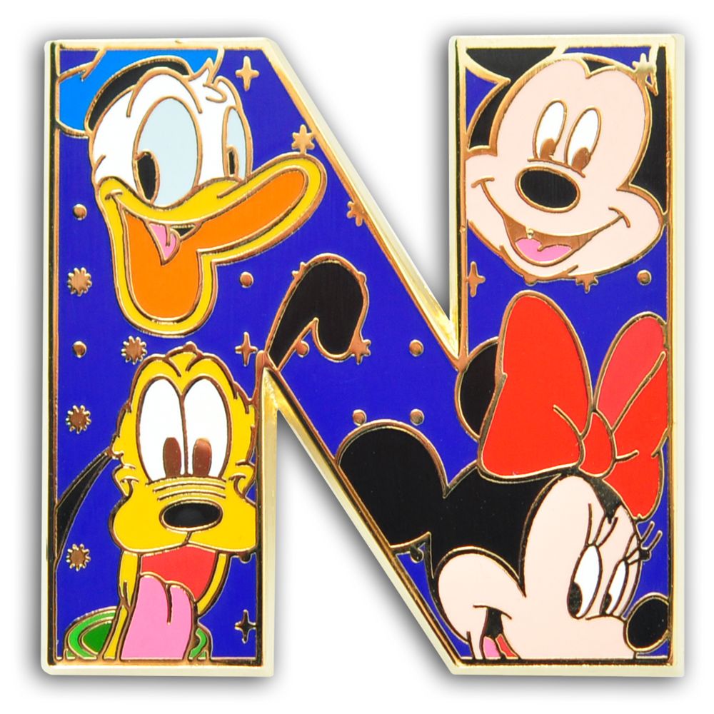 Alphabet Mickey Mouse and Friends Pin -- N