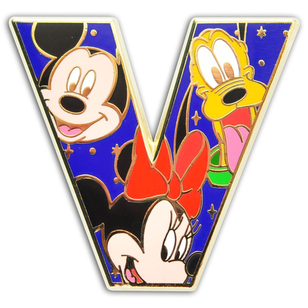 Alphabet Mickey Mouse and Friends Pin -- V