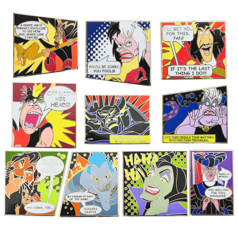 Comic Book Disney Villains Mystery Pin Set -- 2-Pc.