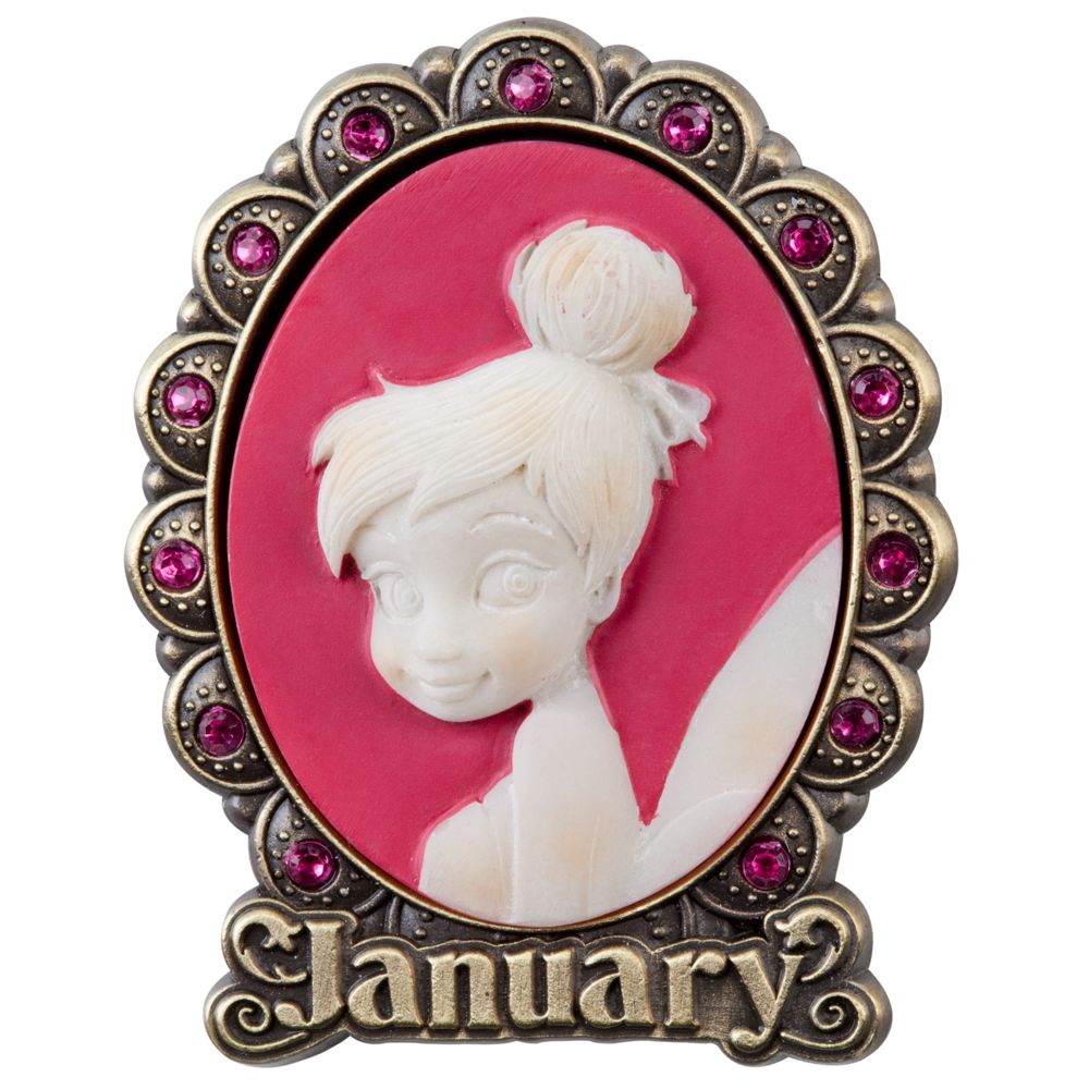 Tinker Bell Cameo Birthstone Pin -- January