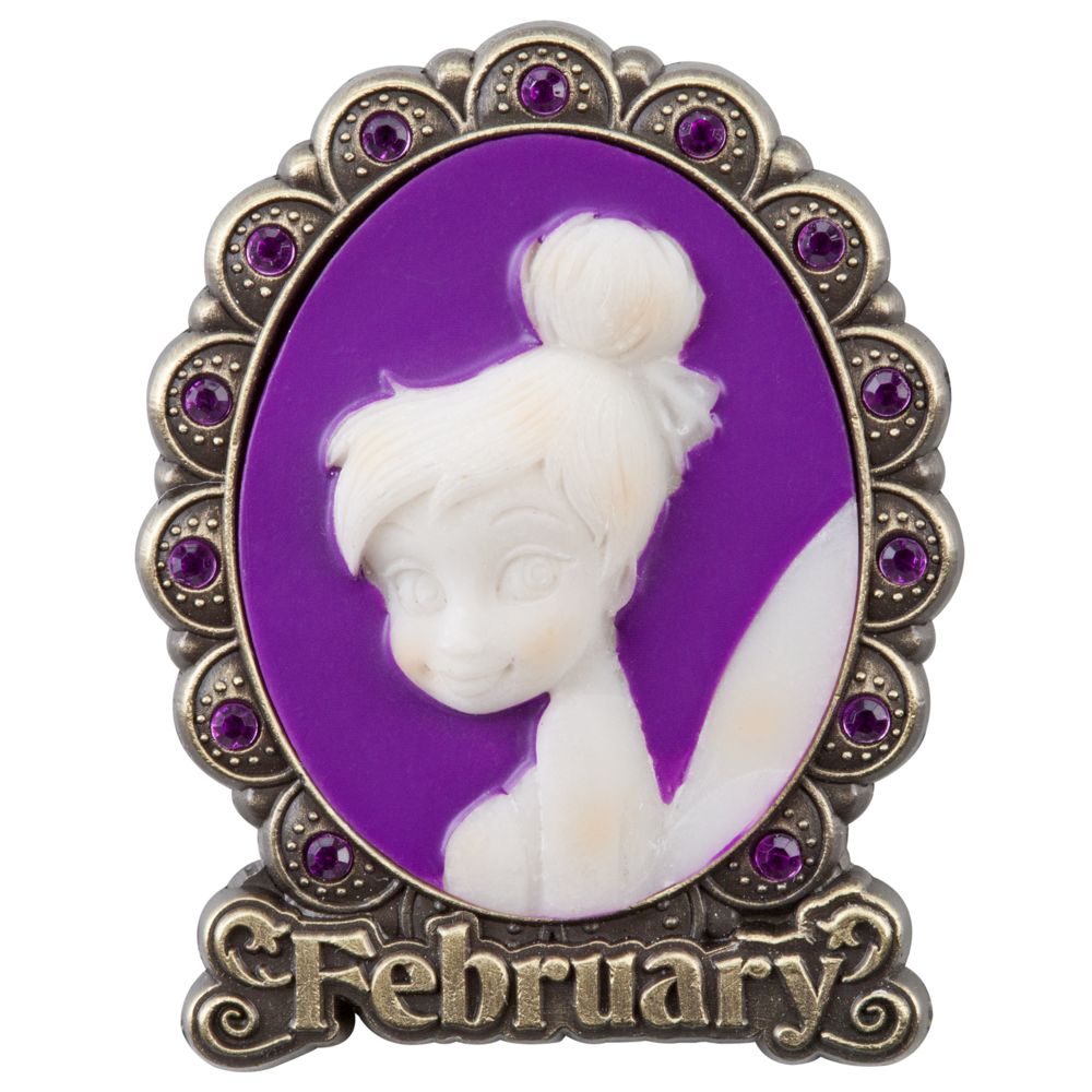 Tinker Bell Cameo Birthstone Pin -- February