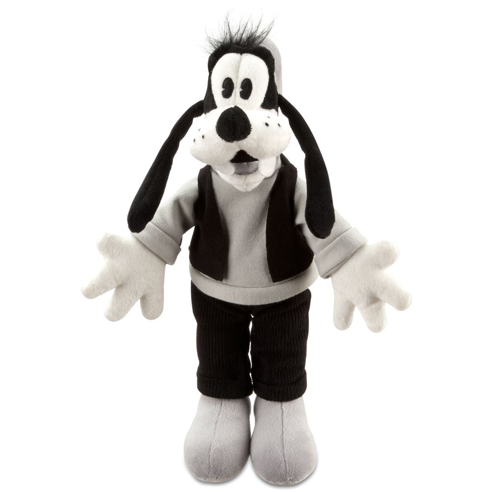 Black and White Goofy Plush -- 7'' H