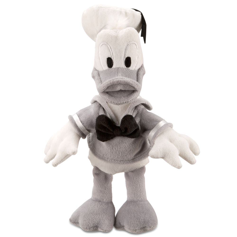 Black and White Donald Duck Plush -- 7'' H