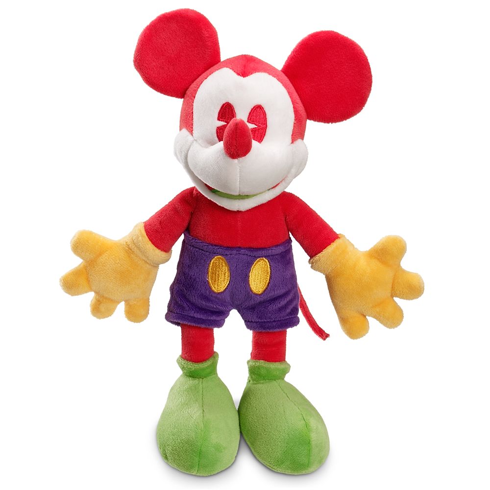 Red and Green Mickey Mouse Plush Toy -- 11'' H