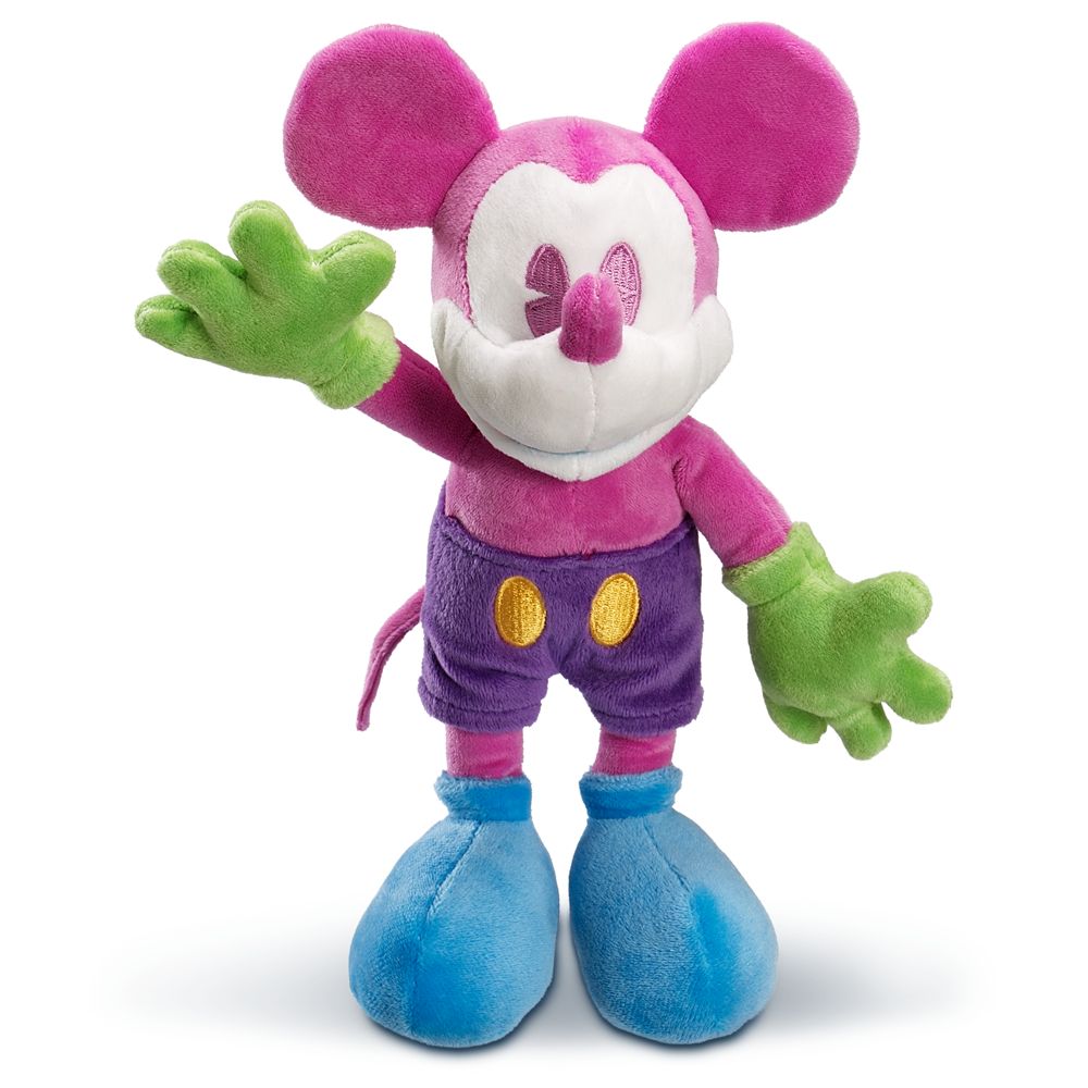 Pink and Blue Mickey Mouse Plush Toy -- 11'' H