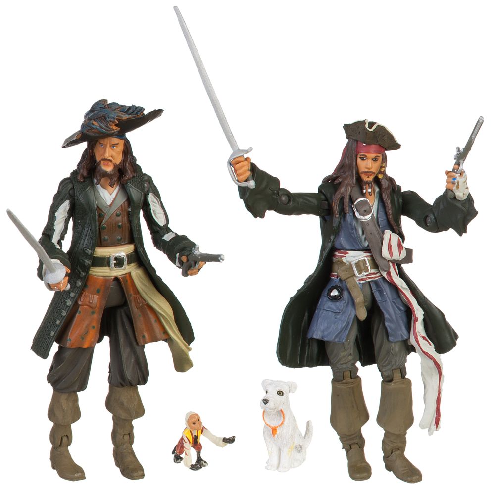Pirates of the Caribbean Captain Jack Sparrow and Captain Barbossa Action Figure Set