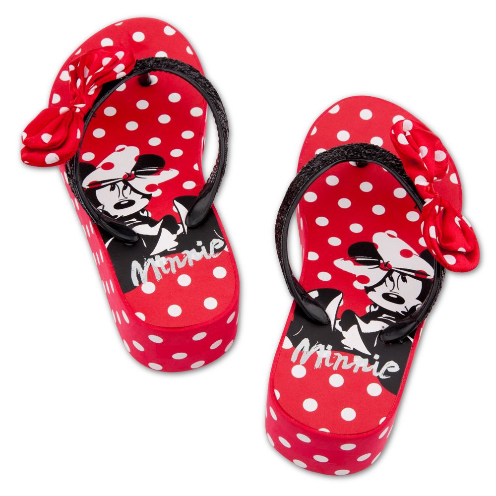 Platform Minnie Mouse Flip Flops for Girls
