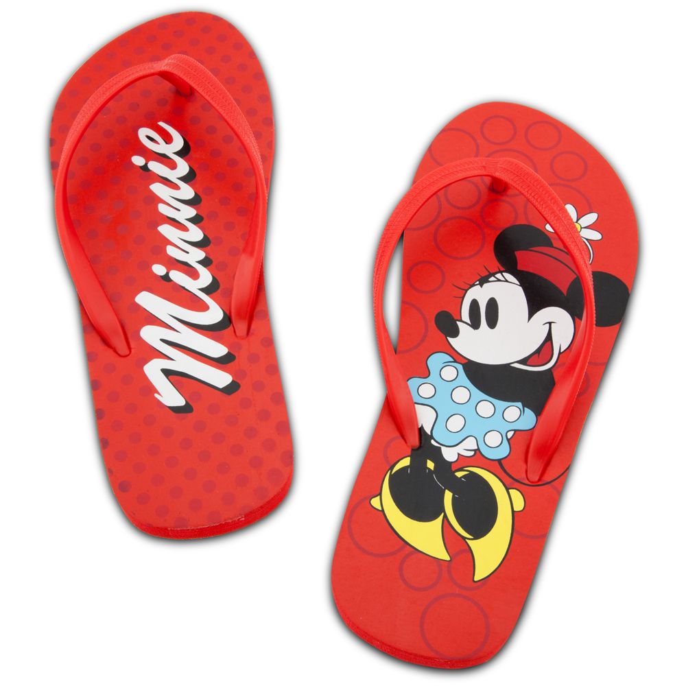 Classic Minnie Mouse Flip Flops for Women