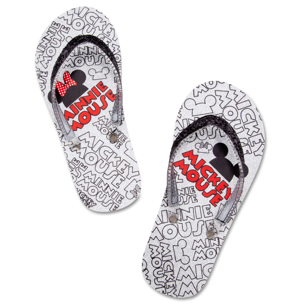 Logo Minnie and Mickey Mouse Flip Flops for Girls