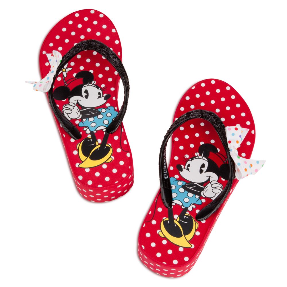 Minnie Mouse Platform Flip Flops for Girls