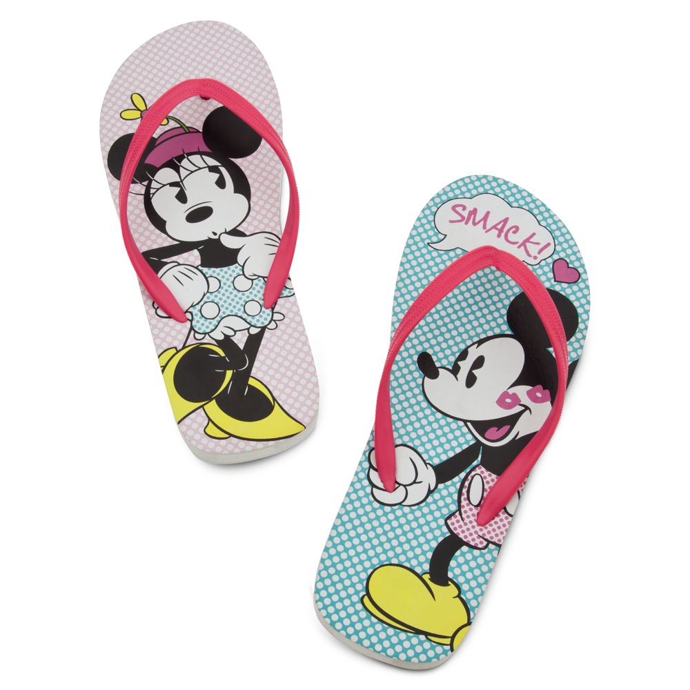 Minnie and Mickey Mouse Flip Flops for Women