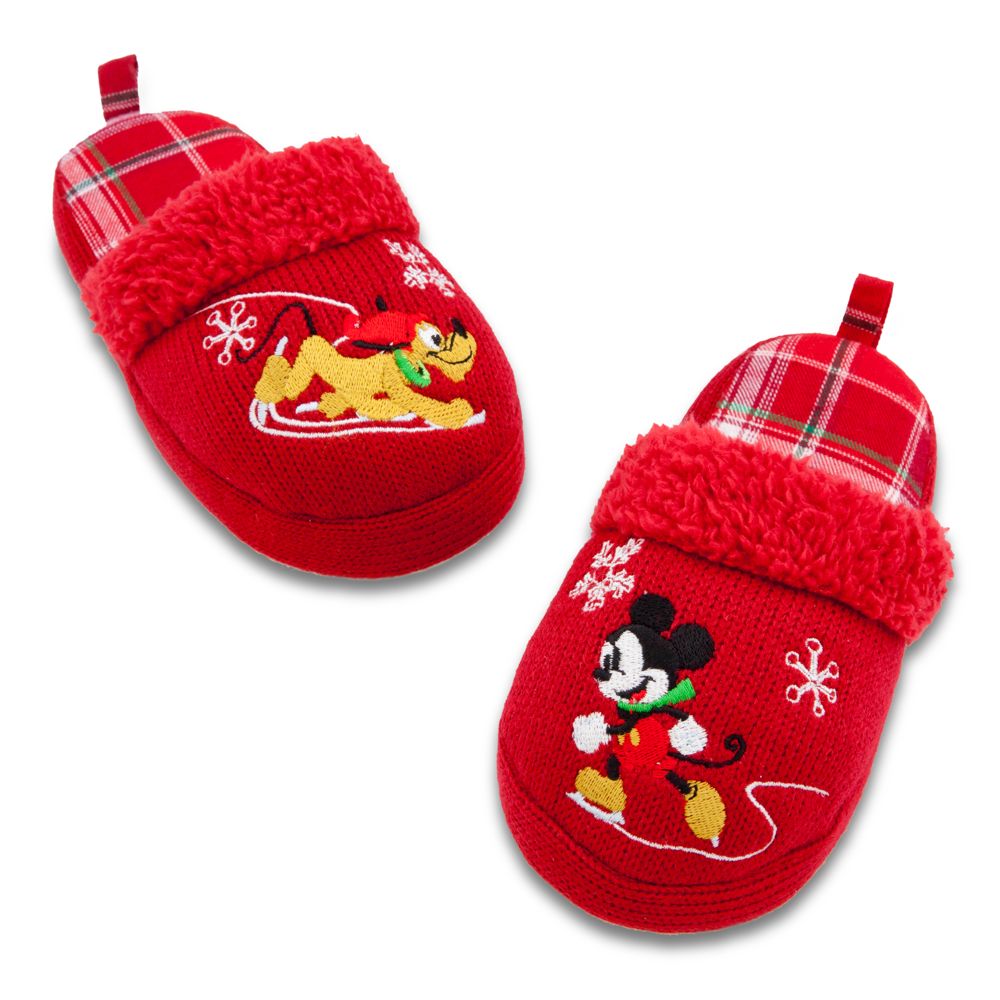 Open Heel Holiday Mickey Mouse Slippers for Kids