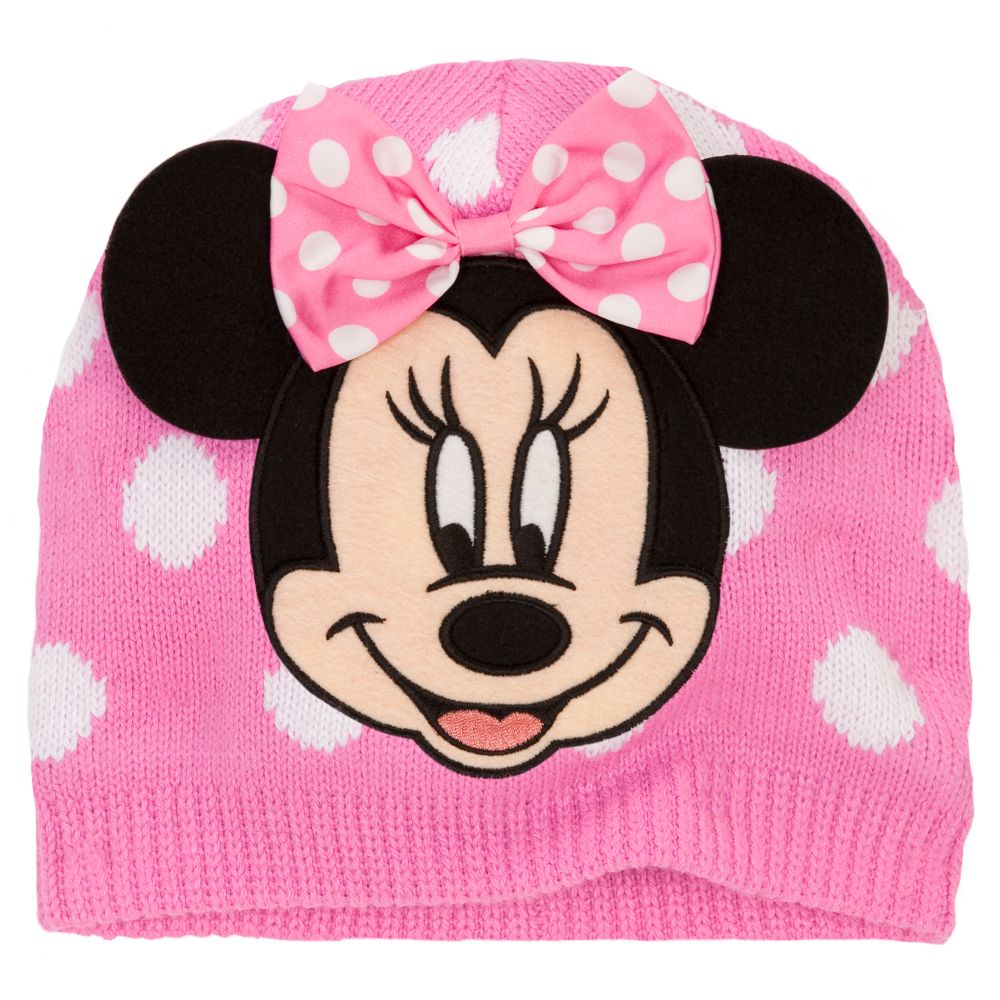 Pink Knit Minnie Mouse Hat for Girls
