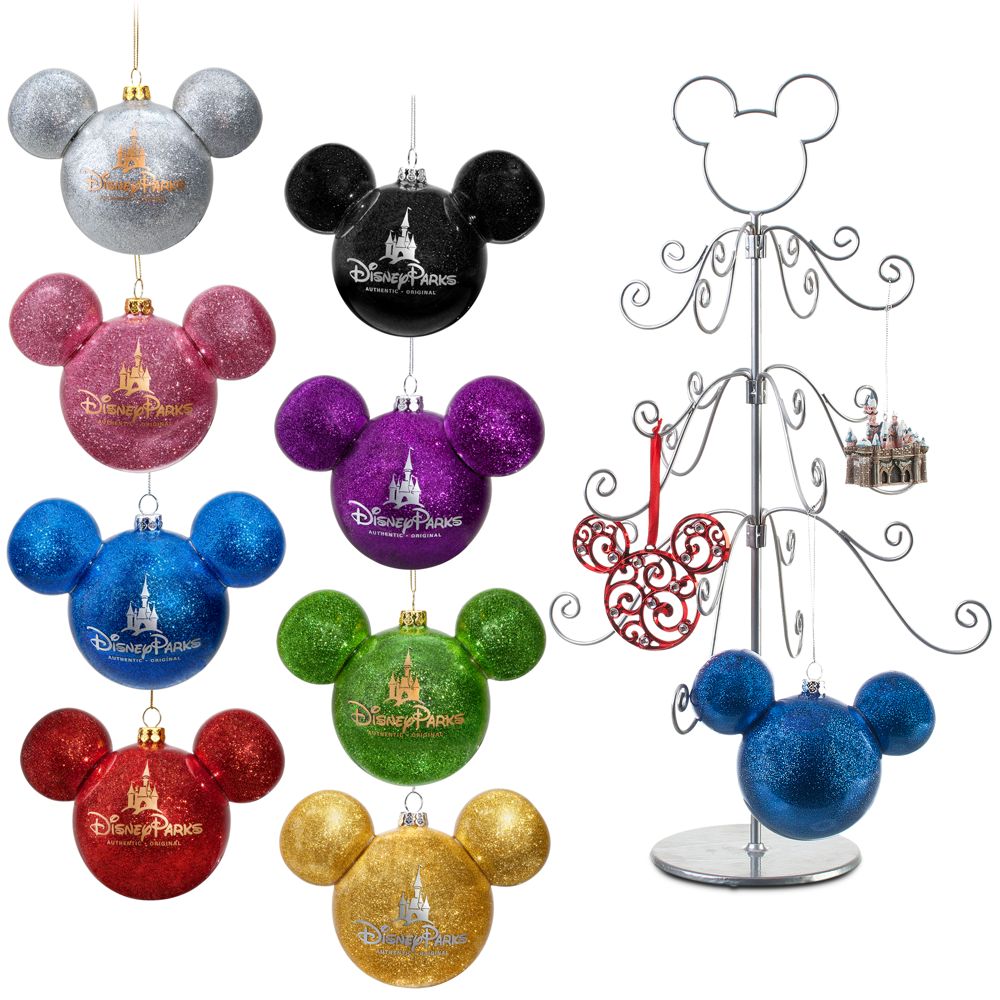 Disney Parks Glitter Ornament Collection